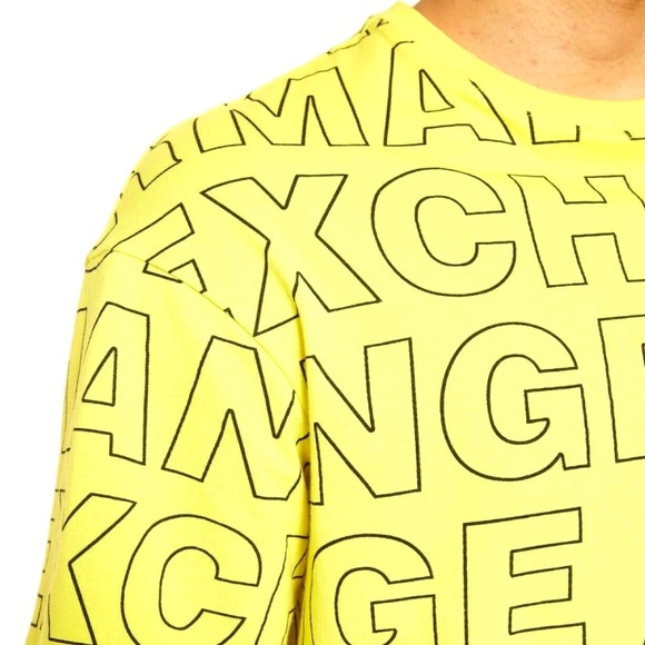 A|X ALL OVER Block Printed LOGO Crew T Shirt - Picture 4 of 6